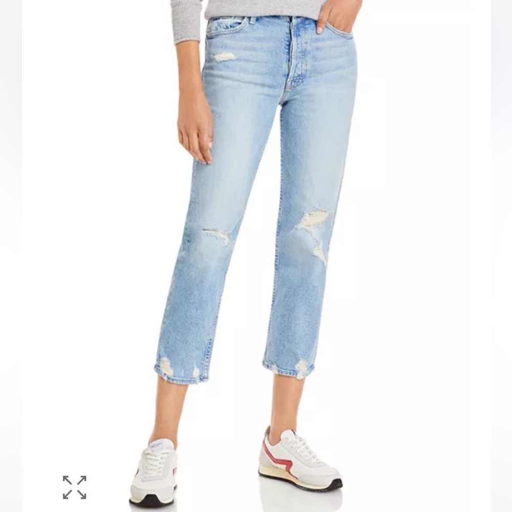 MOTHER Denim The Tomcat High Rise Cropped Straight Jeans, The Confession, Sz 24